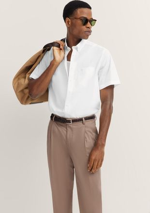 Bugatti Kurzarmhemd BUGATTI, Herren, Gr. S, Normalgr&ouml;ssen, weiss (10, wei&szlig;), 100% Baumwolle, unifarben, normal, Hemden Kurzarmhemd, mit Button-Down-Kragen