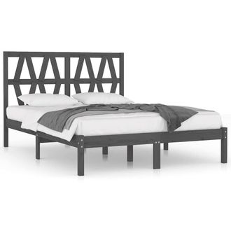Berkfield Home Bed Frame Grey Solid Wood Pine 200x200 cm