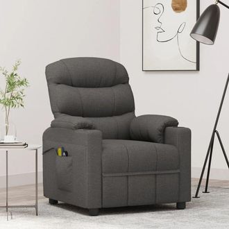 vidaXL Vidaxl - Sill&oacute;n De Masaje El&eacute;ctrico Tela Gris Oscuro
