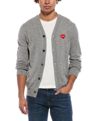 Comme Des Gar&ccedil;ons Knit Wool V-Neck Cardigan