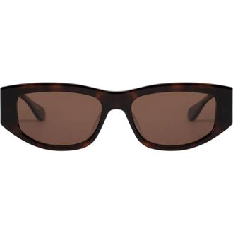 Mohala Eyewear Kalia 55mm Medium Bridge Wide Width Polarized Oval Sunglasses in Kukui Tortoise /Tan Lens at Nordstrom
