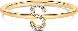 House of Brilliance 10K Gold Diamond Accent Initial A-Z Ring