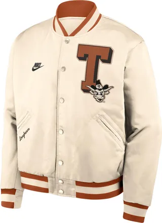Nike Texas Legacy Nike Mens College Full-Snap Bomber Jacket in Brown | 03O50E53TXV-P0K