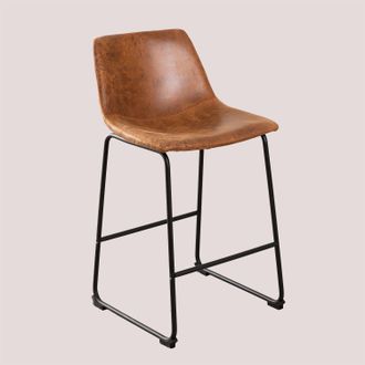 Sklum Sklum - Taburete Alto Tapizado En Polipiel Ody Style Camel Vintage