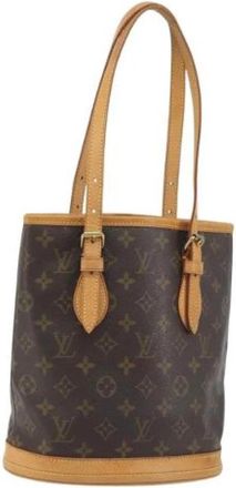 Louis Vuitton Tweedehands Canvas Louis Vuitton tassen - Dames - Vintage Schoudertas - Bruin - ONE Size - Vintage
