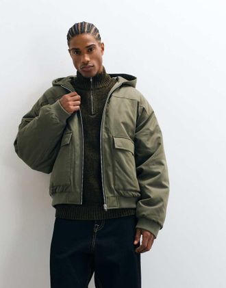 Asos Giacca bomber verde con cappuccio