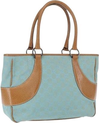 Gucci Pre-owned Handbags, female, Blue, Size: ONE SIZE Pre-owned Canvas Handbag