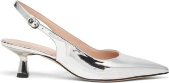 Stuart Weitzman Schoenen, Dames, Grijs, 39 1/2 EU, Leer, Sculpt Slingback 50