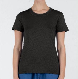 Stateside Supima Slub Short Sleeve Crew Tee In Black