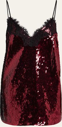 Retrof&ecirc;te Olive Sequined Mini Dress