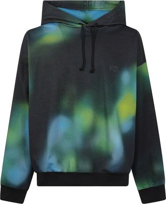 Yohji Yamamoto Felpa AOP con cappuccio - Nero