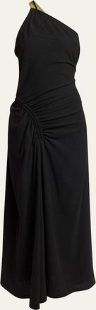 Proenza Schouler Sirena Ruched One-Shoulder Dress