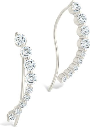 Sterling Forever Sterling Silver Brilliant Round CZ Crawlers