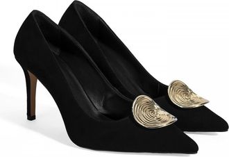 Desa Woman High Heels - Suede Upper, Stiletto Heel, Buckle Detail, Breathable | Black - 38