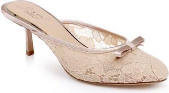 Badgley Mischka Elliot Mule in Dark Beige Satin at Nordstrom, Size 6.5