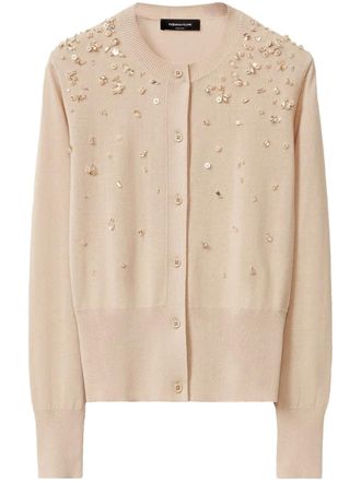 Fabiana Filippi sequin-detail cardigan - women - Fabric - 44 - Brown