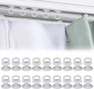 No Brand Ganchos Deslizantes Para Rieles De Cortinas - 100 Piezas - Gu&iacute;as Para Cortinas De Ventanas, Puertas Y Duchas