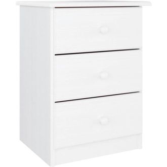 vidaXL Vidaxl - Mesita De Noche Alta Madera Maciza De Pino Blanco 41x35x55,5 Cm