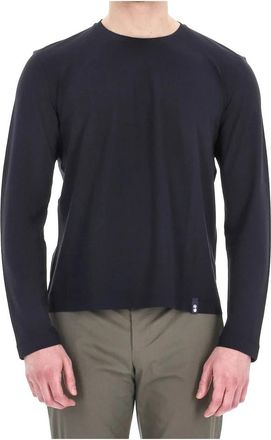 Drumohr T-shirt met lange mouwen - Heren - Longsleeves - Blauw - S - Katoen - Tops