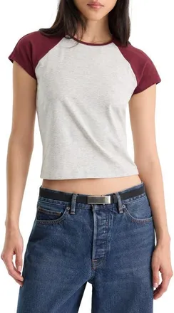 Good American The Raglan Tee in Vintage Grey at Nordstrom, Size X-Large