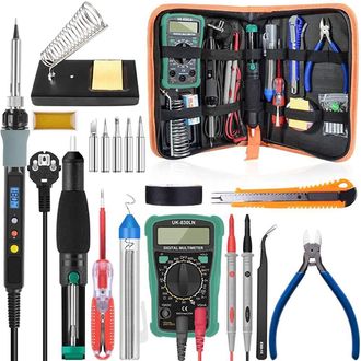OEM Kit De Soldador Digital De 80 W Con 5 Puntas De Soldador Y Soporte Para Soldador (color: 90 W)
