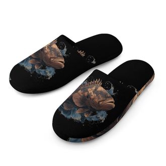 Generic Sea Grouper Fish Swimming Mens House Slippers Slip Indoor Slipper On Shoes Warm Outdoor