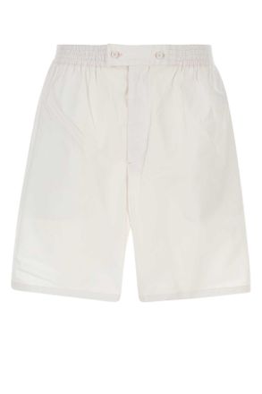 ショートパンツ PRADA SHORTS (P279HSOOO14F5 F0065) Hazelnut Panama Cotton And Linen Shorts | PRADA