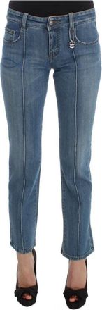 Costume National Cotton Slim Fit Cropped Jeans - Dames - Slim Fit Jeans - Blauw - W26 - Katoen - Jeans
