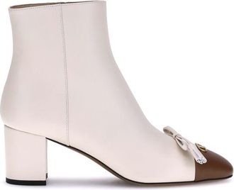 Valentino Garavani Beige Goatskin Ankle Womens Boots