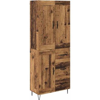vidaXL Aparador alto con cajón Madera envejecida 69,5 x 34 x 180 cm vidaXL