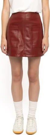 Zadig&Voltaire Jaime Leather Miniskirt in Cherry at Nordstrom, Size 38