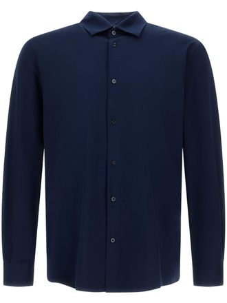 Herno Long-Sleeve Casual Shirt with Classic Collar and Button-Down Front
