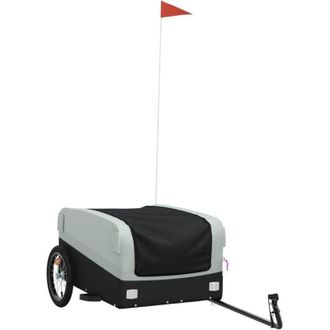 vidaXL Vidaxl - Remolque Para Bicicleta Hierro Negro Y Gris 45 Kg