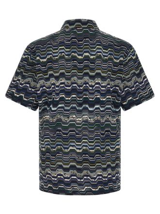 Missoni Zig-Zag Jacquard Cotton Polo Shirt - Navy