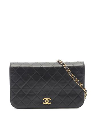 Chanel 1997-1999 CC Quilted Lambskin Full Flap shoulder bag - Zwart