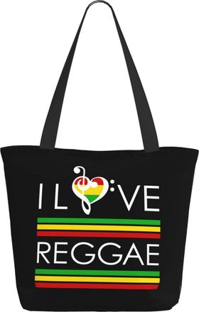 AOOEDM I Love Jamaican Reggae Music Ladies Shopping Bag 13x11x7in.The Perfect ValentineS Day Gift.It Is The Best ValentineS Day Gift For Mom, Daughter, Wife,