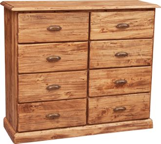 Biscottini International Cajonera De Estilo Country De Madera Maciza De Tilo Acabado Con Efecto Natural 116x41x100 Cm