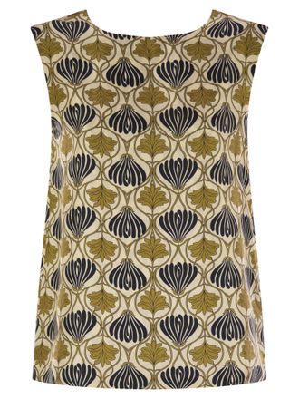 Max Mara Timetop Top de seda impresa reversible