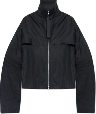 Jil Sander Jassen, Dames, Zwart, S, Katoen, Jas met opstaande kraag