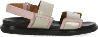 Marni Fussbett Sandalen met Dubbele Band - Dames - Sandalen - Grijs - 37 EU - Leer - Schoenen