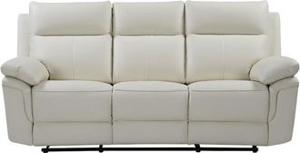 VENTE-UNIQUE.COM Sofá relax piel 3 plazas marfil 208x92cm