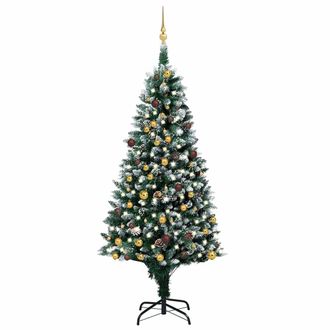 vidaXL &Aacute;rbol De Navidad Artificial Con Fortalezas Led/ball/pine 210 Cm