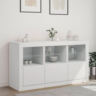Berkfield Home Sideboard with LED Lights White 123x37x67 cm | Size: 123 x 37 x 67 cm