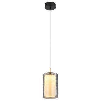 Netlighting Lampigna Slim Pendant Matt Black Opal Glass Shade LED 3000K