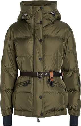 Moncler Salastrains Belted Padded Shell Jacket - Green Dark - 4 (UK 16 / XL)