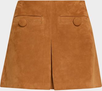 Marc Jacobs Suede Pleat Mini Skirt