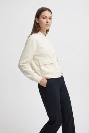 Soyaconcept Kurzjacke SOYACONCEPT SC-BANU 283, Damen, Gr. XXL, cream, Web, Obermaterial: 48% Modal, 48% Polyester, 4% Elasthan, unifarben, regular fit normal, Jac