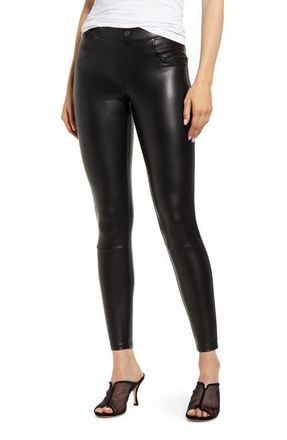 Hue Faux Leather Leggings in Black at Nordstrom, Size X-Large