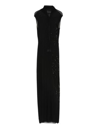 Jean Paul Gaultier Sleeveless Semi-Sheer Black Maxi Dress