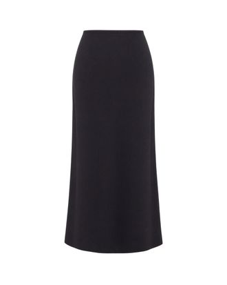 Sessun Textured Satin Flared Midi Skirt - Black